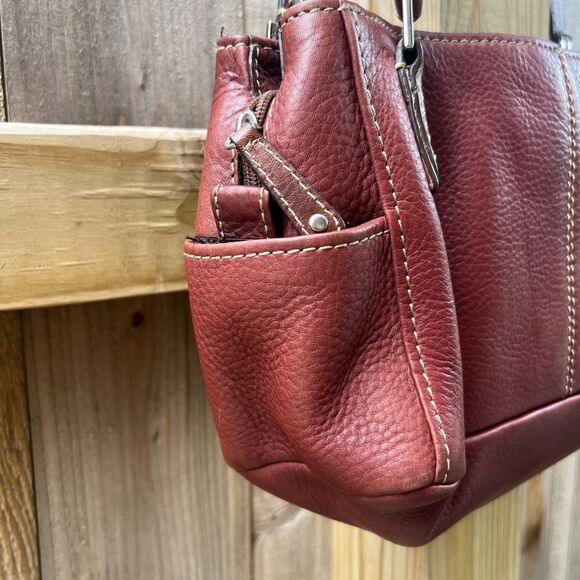 Fossil Pebbled Leather Shoulder Bag - Redish Brown - Picture 4 of 12